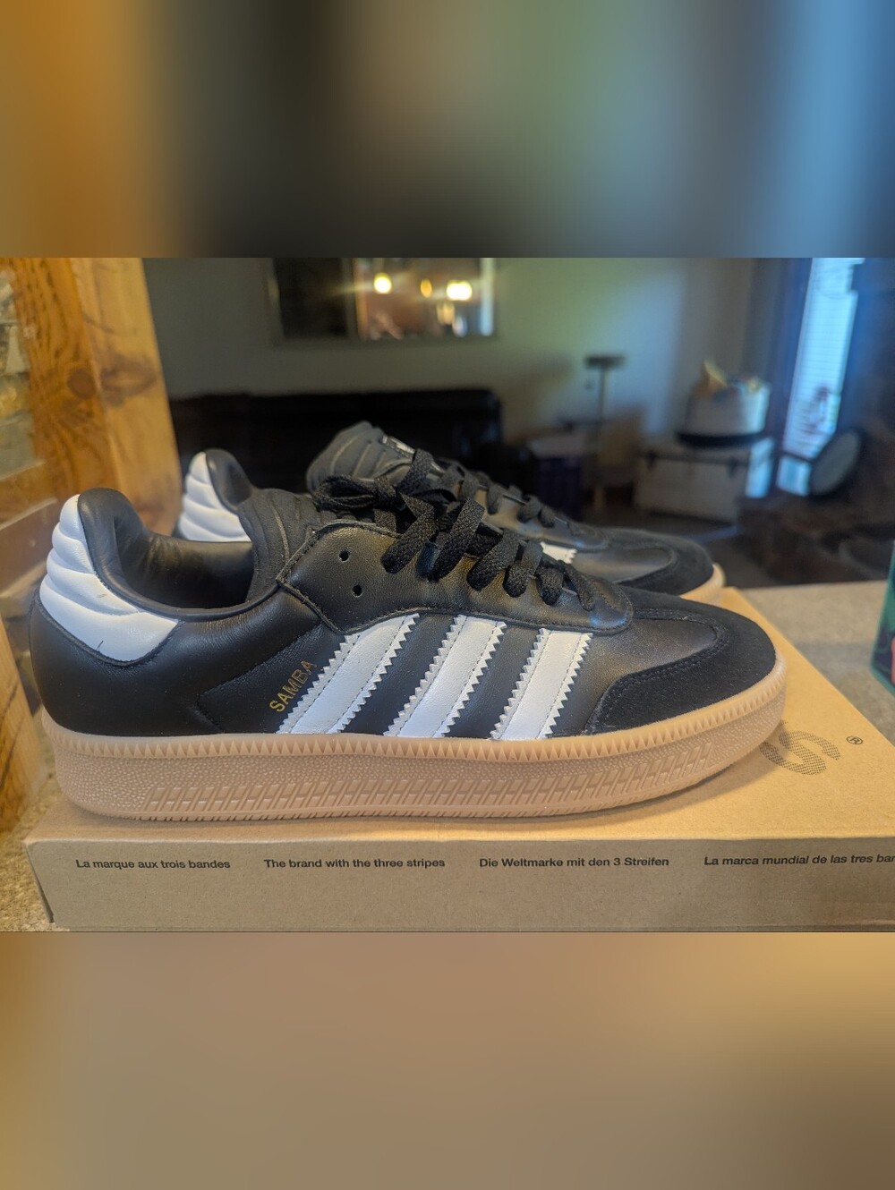 Adidas Samba XLG Black White Gum Sole Sneakers NIB